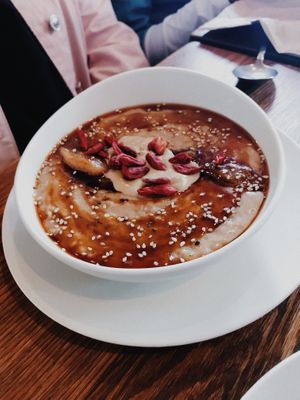 Pear porridge  at Evergreen Organics in Doha