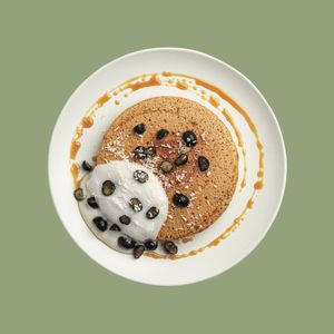 Buckwheat pancakes  at Evergreen Organics in Doha