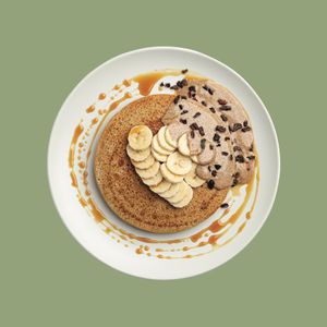 blueberry pancakes  at Evergreen Organics in Doha