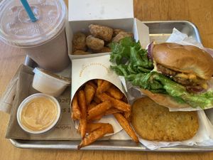 Ziggy burger with nuggets   at HipCityVeg - 7th St in Washington