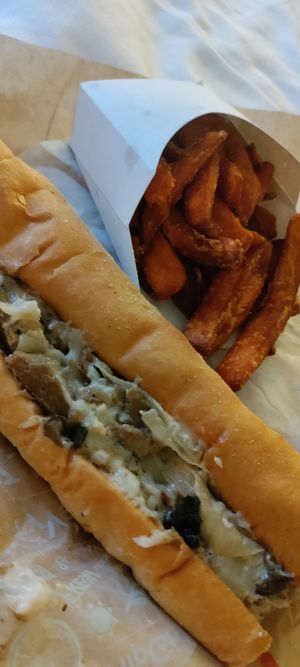 Philly and fries at HipCityVeg - 7th St in Washington