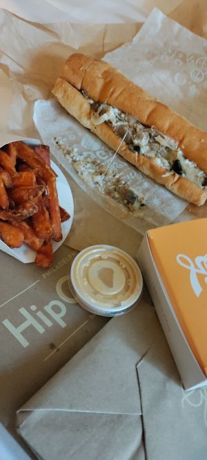 Philly, fries, nuggs and hip city sauce at HipCityVeg - 7th St in Washington