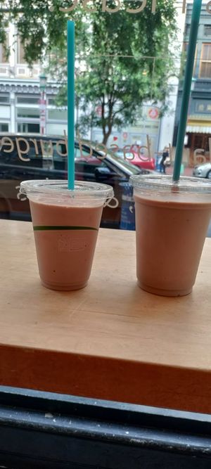 Kids size and regular size chocolate shake at HipCityVeg - 7th St in Washington