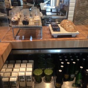 case of smoothies, natural sodas, and desserts. at HipCityVeg - 7th St in Washington