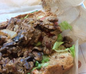 the tastiest cheese steak in DC! at HipCityVeg - 7th St in Washington