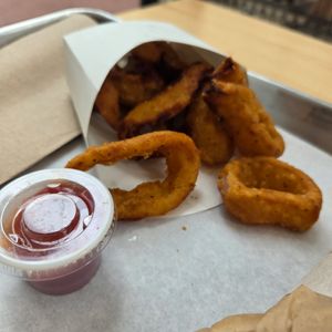 Onion rings with mini ketchuo at HipCityVeg - 7th St in Washington