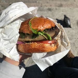 Bistro Bella (‘Bella, Arugula, Red Onion, Tomato, Tapenade, and Dijon) at HipCityVeg - 7th St in Washington