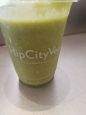 green smoothie premade at front of store. tastes like bananas, very good at HipCityVeg - 7th St in Washington