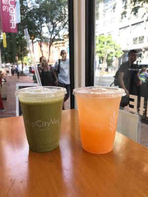 The BFG and the Carrot Ginger Lemonade at HipCityVeg - 7th St in Washington
