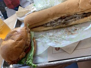 Ranch chickn sandwich and Philly cheesesteak  at HipCityVeg - 7th St in Washington