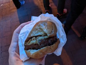 Gouda burger to go! at HipCityVeg - 7th St in Washington