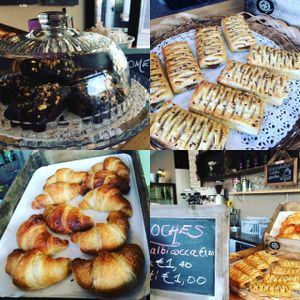 Assorted vegan pastries at Loving Hut in Rimini