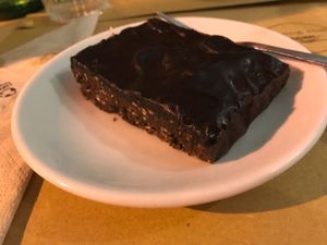 black bean brownie at Loving Hut in Rimini