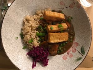 Curry Rice with Tofu at Loving Hut in Rimini