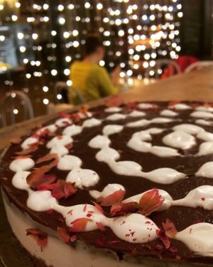 Chocolate and coconut cake  at Loving Hut in Rimini