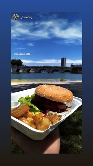 Beyond burger  at Loving Hut in Rimini