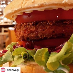 Beyond burger  at Loving Hut in Rimini