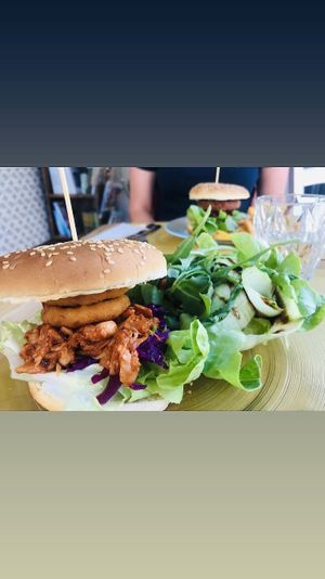 Jackfruit burger at Loving Hut in Rimini