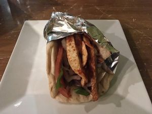 Best souvlaki at Trivoli Vegan Kafeneio in Athens