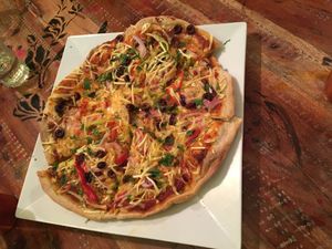 Pizza at Trivoli Vegan Kafeneio in Athens