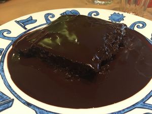 Decadent chocolate pie at Trivoli Vegan Kafeneio in Athens