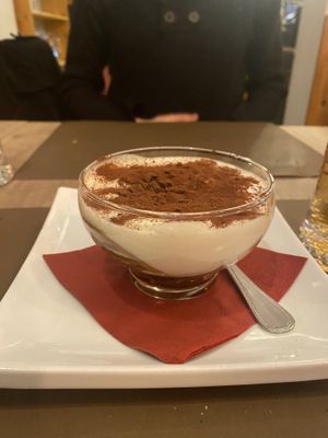 Vegan tiramisu  at Ai 6 Angoli in Brussels
