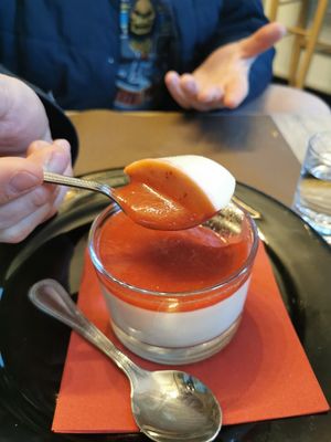 Strawberry Pannacotta at Ai 6 Angoli in Brussels
