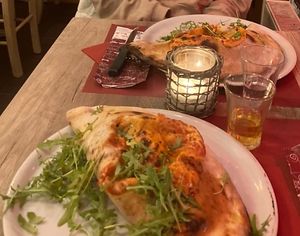 Vegan calzone  at Ai 6 Angoli in Brussels
