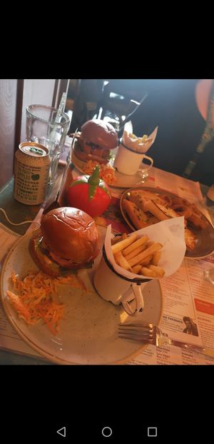 Vegan burger and fries at Lounges - Drago Lounge in Newport
