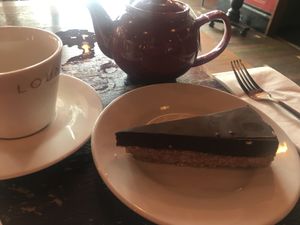 Vegan (and gluten free) chocolate and orange torte 💥 at Lounges - Drago Lounge in Newport