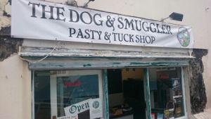 shop front at The Dog and Smuggler Tuck Shop in Falmouth