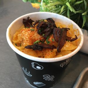 Mac n' cheese with shiitake bacon at By Chloe in Los Angeles