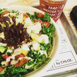Kale Caesar and Iced Tea at By Chloe in Los Angeles