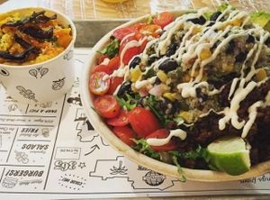 Taco Salad with a small side of mac & cheese. One of the best salads I have add, same goes for the mac & cheese!  at By Chloe in Los Angeles