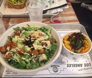 Caesar salad YUM - mac n cheese YUM at By Chloe in Los Angeles