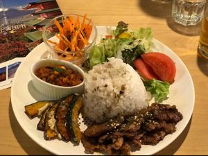 Millet vegetable dish at Little Robot in Shimoyoshida