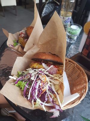 Burger at Zaziv Vegan Bistro in Ljubljana