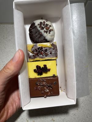 Incredible Cakes!! Hazelnut cookie, chocolate-orange, lemon and chocolate. To die for. The texture was amazing   at Minù in Lund