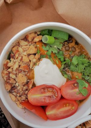 Vegan thai dish at Minù in Lund