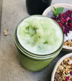 Iced matcha at Coco Bowls in Warsaw