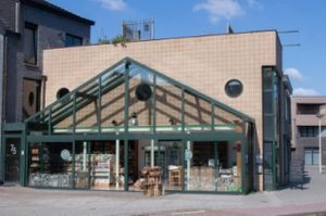 outside at Happy Food Store in Schoten