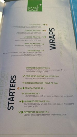 Menu - Starters and Wraps at TheLifeCo Akra Antalya Wellbeing and Detox Center in Antalya