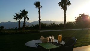 The view from an outside table. at TheLifeCo Akra Antalya Wellbeing and Detox Center in Antalya