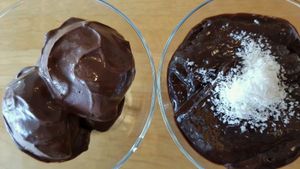 Choco vegan ice cream on left. Raw pudding on right. at TheLifeCo Akra Antalya Wellbeing and Detox Center in Antalya