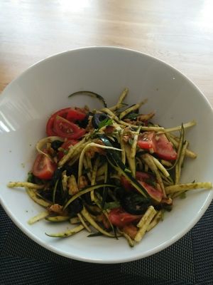 Raw spaghetti pesto at TheLifeCo Akra Antalya Wellbeing and Detox Center in Antalya