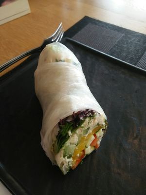 Saf wrap (there were two, but I was hungry)  cashew cheese was divine at TheLifeCo Akra Antalya Wellbeing and Detox Center in Antalya