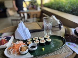 raw cauliflower sushi  at The LifeCo Detox in Phuket