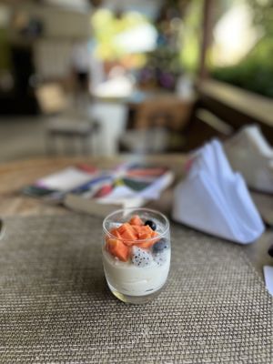 coconut yogurt with fresh fruit   at The LifeCo Detox in Phuket
