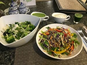 Green salad and Phad Thai.  at The LifeCo Detox in Phuket