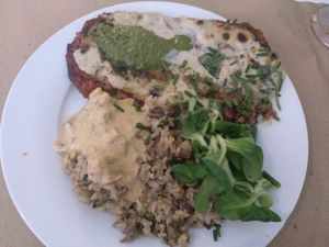 Main course / Schnitzel at Yanten Veggie Bar in Madrid